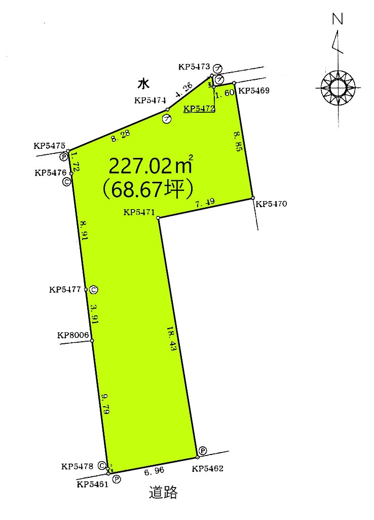 長瀬町売地形状図
