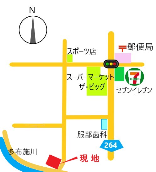 グリーンハイツ多布施地図